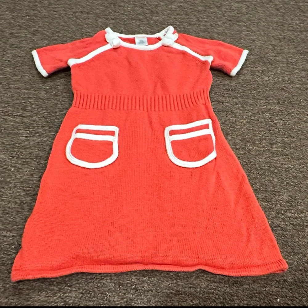 EUC! Gymboree Sz 4T toddler girls sweater dress Red White Knit - Picture 1 of 3